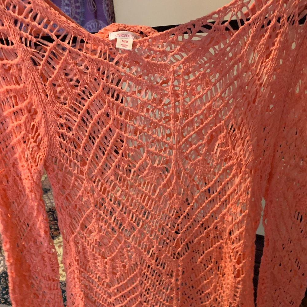 Xhilaration long sleeve fringe top